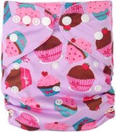Wasbare luier Bababoe / Pocket luier - met luier inlegger / Grote Cupcake
