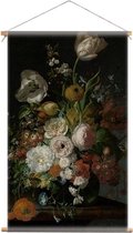 Textiel poster stilleven bloemen Rachel Ruysch | Oude meester - 90x150cm