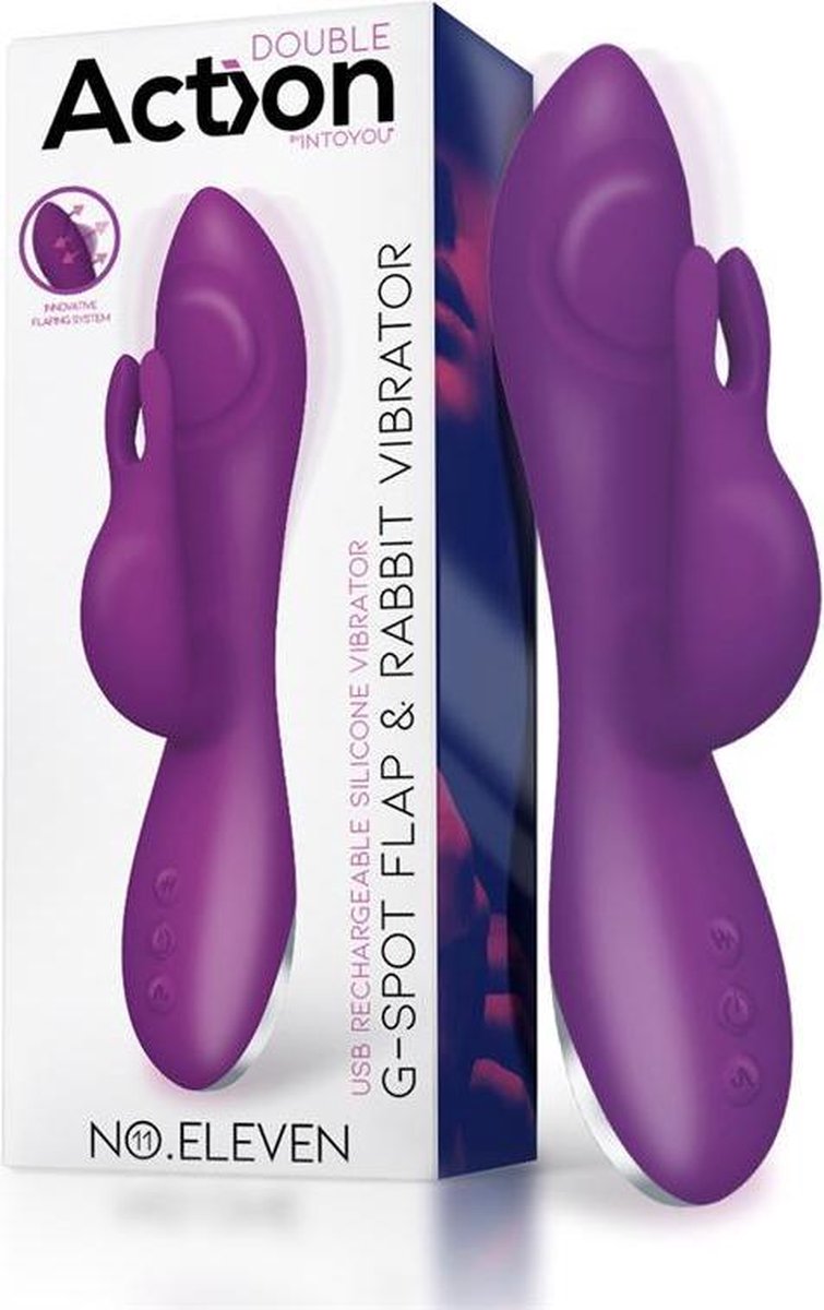 ACTION - No. Eleven Vibrator With Bunny, G-spot And Pulse Function Magnetic Usb Silicone