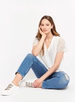 LOLALIZA Blouse met kant - Wit - Maat 46