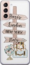 Samsung Galaxy S21 Plus hoesje siliconen - Where to go next - Soft Case Telefoonhoesje - Tekst - Multi