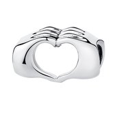 Handen hart bedel | love bead | Zilverana | geschikt voor Biagi , Pandora , Trollbeads armband | 925 zilver