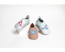 Bobux Soft Soles slofjes voor baby's - zebra grijs