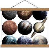 Schoolplaat – Verschillende Planeten - 40x30cm Foto op Textielposter (Wanddecoratie op Schoolplaat)