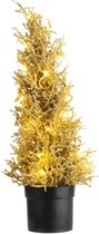 Bol.com Kerstboom 25 LED lights glitter goud 15x15xH43 cm kunststof excl. 3 AAA batterijen aanbieding