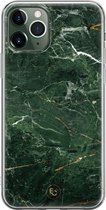 iPhone 11 Pro Max hoesje - Marble jade green - Soft Case Telefoonhoesje - Marmer - Groen