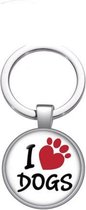 Akyol - I love dogs Sleutelhanger - Honden - de echte honden liefhebber - - Sleutelhanger hond - Dieren - Huisdier cadeau - Honden - Dogs keychain - Hondenaccessoires - Hondenspeelgoed - 2,5 x 2,5 CM