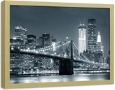 Foto in frame , Brooklyn Bridge New York , 120x80cm , Multikleur , wanddecoratie