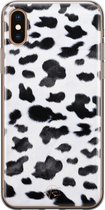 iPhone XS Max hoesje - Koeienprint - Soft Case Telefoonhoesje - Print - Zwart