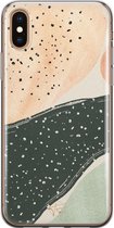 iPhone XS Max hoesje - Abstract peach - Soft Case Telefoonhoesje - Print - Multi