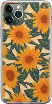 iPhone 11 Pro hoesje - Zonnebloemen - Soft Case Telefoonhoesje - Bloemen - Geel