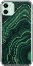 iPhone 11 hoesje - Agate groen - Soft Case Telefoonhoesje - Print - Groen