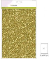 CraftEmotions glitterkarton 5 vel goud +/- 29x21cm 220gr