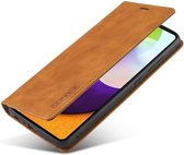 LC.IMEEKE Hoesje Portemonnee Book Case Bruin Geschikt voor Samsung Galaxy A52 / A52S