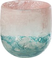 J-Line Windlicht Blush Glas Roze/Azur Small