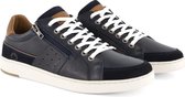 Travelin' Hereford - Casual leren herensneakers met rits - Navy Blauw leer - Maat 42