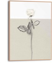 Schilderij Bloemen en Planten Witte roos 40x30 cm - Reinders