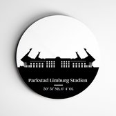 IDecorate - Schilderij - Parkstad Limburg Stadion Roda Jc Skyline Forex - Zwart En Wit - 40 X 40 Cm