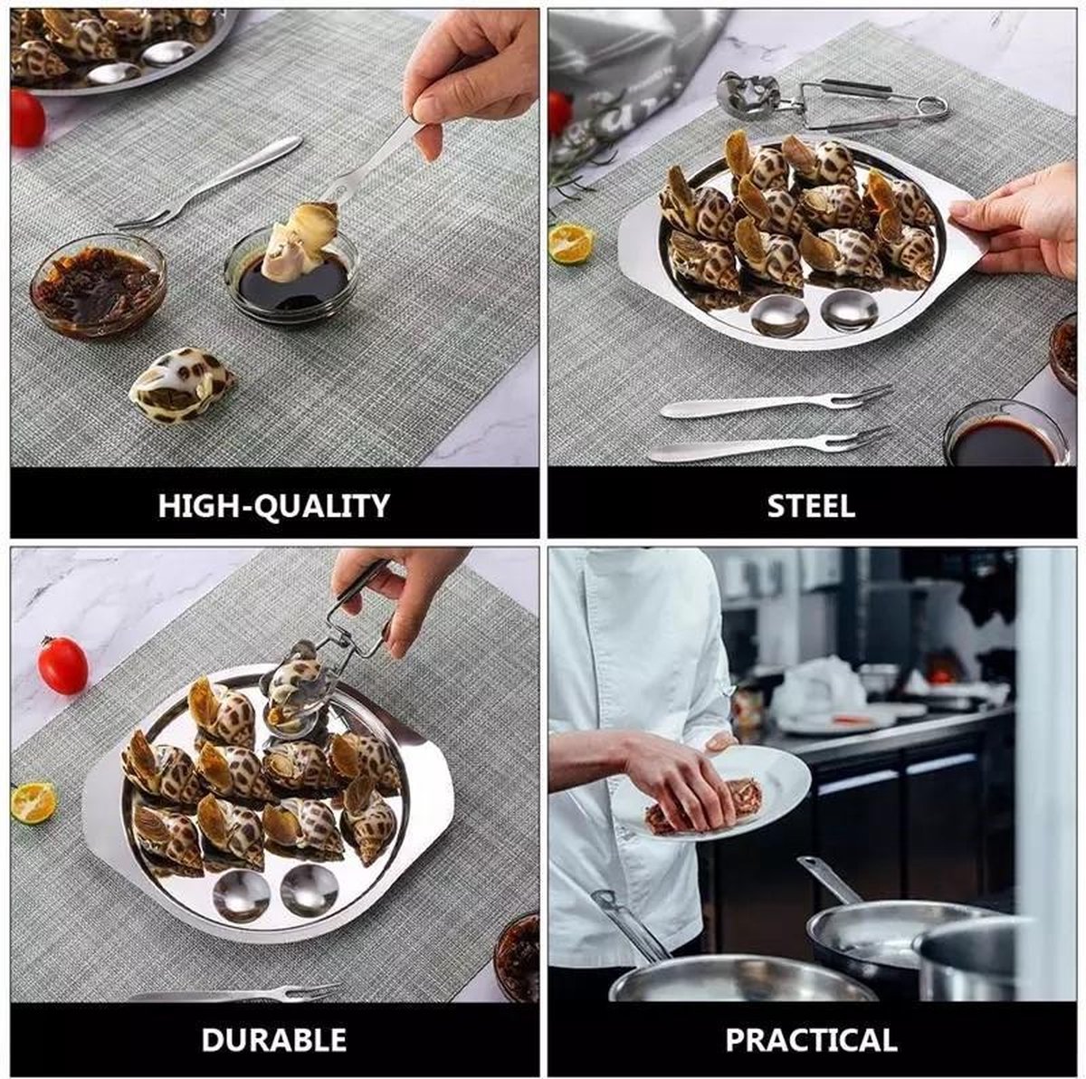 Weis Slakkenbord met Bestekset, 3-delig kopen