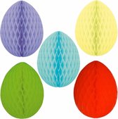 10x stuks hangende gekleurde paaseieren van papier 10 cm - Paas/pasen thema decoraties/versieringen - Honeycombs