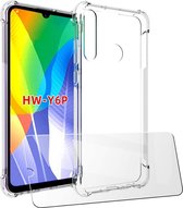 Huawei Y6p Hoesje Anti-Shock TPU Siliconen Soft Case + 2X Tempered Glass Screenprotector