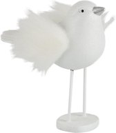 J-line Vogel Poly/Imitatiebont Wit Medium