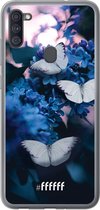 Samsung Galaxy A11 Hoesje Transparant TPU Case - Blooming Butterflies #ffffff