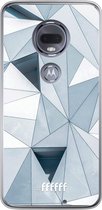 Motorola Moto G7 Hoesje Transparant TPU Case - Mirrored Polygon #ffffff