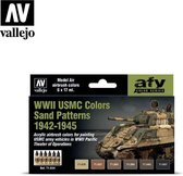 Vallejo val71624 WWII Model Air - USMC Colors Sand Patterns 1942-1945verf set 6 x 17 ml
