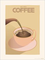 Vissevasse Poster - Kopje Koffie - But First Coffee - 50 x 70 cm