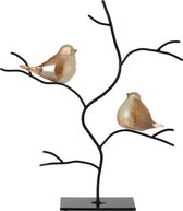 J-Line Beeld Vogels in Boom Amber