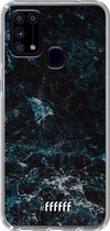 Samsung Galaxy M31 Hoesje Transparant TPU Case - Dark Blue Marble #ffffff