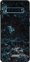 Samsung Galaxy S10 Plus Hoesje TPU Case - Dark Blue Marble #ffffff