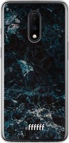 OnePlus 7 Hoesje Transparant TPU Case - Dark Blue Marble #ffffff