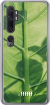 Xiaomi Mi Note 10 Hoesje Transparant TPU Case - Leaves Macro #ffffff