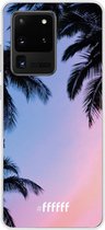 Samsung Galaxy S20 Ultra Hoesje Transparant TPU Case - Sunset Palms #ffffff