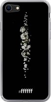 6F hoesje - geschikt voor iPhone 8 - Transparant TPU Case - White flowers in the dark #ffffff