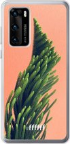 Huawei P40 Hoesje Transparant TPU Case - Waving Plant #ffffff