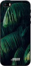 iPhone 5s Hoesje TPU Case - Palm Leaves Dark #ffffff