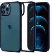 Geschikt voor Spigen Ultra Hybrid Case - Telefoonhoesje - Hoesje - Apple iPhone 12 Pro Max - Donkerblauw