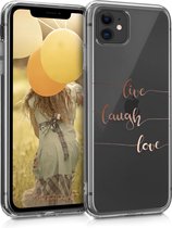kwmobile telefoonhoesje voor Apple iPhone 11 - Hoesje voor smartphone - Live Laugh Love design