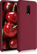 kwmobile telefoonhoesje voor OnePlus 6T - Hoesje met siliconen coating - Smartphone case in rabarber rood