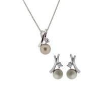 Orphelia  SET-7119/PL - Ketting(en) met oorbel(len) - Zilver 925 - Parel - 45 cm