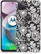 Telefoon Hoesje Motorola Moto G 5G Mobiel Case Zwart Bloemen