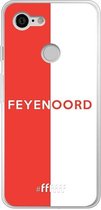 6F hoesje - geschikt voor Google Pixel 3 -  Transparant TPU Case - Feyenoord - met opdruk #ffffff