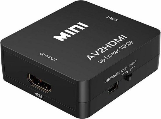 Tulip to HDMI Converter - Adaptateur de câble Audio vidéo AV / Composite RCA vers HDMI - Zwart