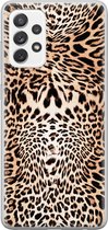 Samsung Galaxy A52 hoesje siliconen - Animal print - Soft Case Telefoonhoesje - Luipaardprint - Bruin