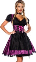 Dirndline Kostuum jurk -L- Dirndl Oktoberfest Roze/Zwart