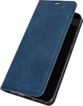 Motorola Moto G9 Play Hoesje - Mobigear - Retro Slim Serie - Kunstlederen Bookcase - Blauw - Hoesje Geschikt Voor Motorola Moto G9 Play