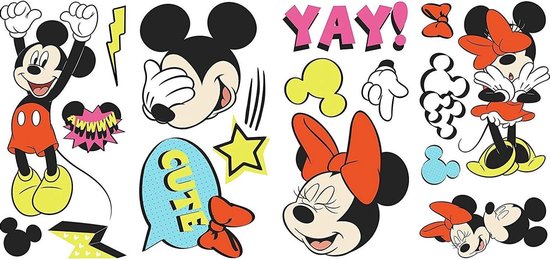 Roommates Muurstickers Mickey & Minnie Junior Vinyl 17-delig